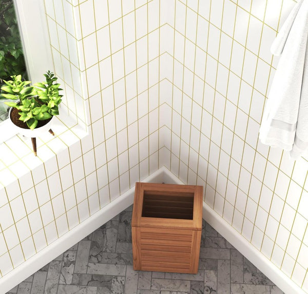 9 Inch Solid Wood Bathroom Organizer Set Stylish Storage Solution for Any Modern Washroom