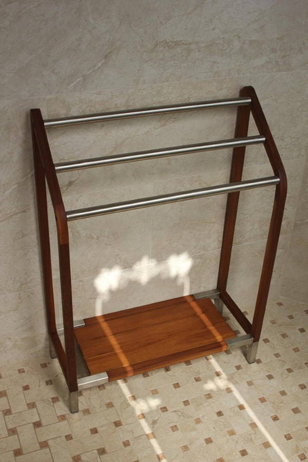 11 Inch Solid Wood Bathroom Organizer Set with Rustic Finish for Stylish Storage Solutions