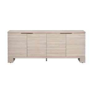 Crestview Collection Transitional Media Sideboard - Elegant Bleached Wood Tv Stand With Hidden Pulls & Storage Solutions Cream Solid Wood Cvfdr1228