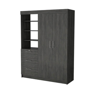English Elm Nuvo Mid-century Oak Double Door Storage Cabinet with Hairpin Legs and Bottom Drawer B128S00228