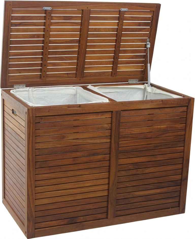 HomeRoots 18 Inch Solid Wood Bathroom Organizer Set Crafted for Stylish Storage Solutions 748601