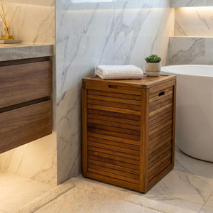 18 Inch Solid Wood Bathroom Organizer Set for Elegant and Functional Storage