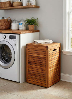 18 Inch Solid Wood Bathroom Organizer Set for Elegant and Functional Storage