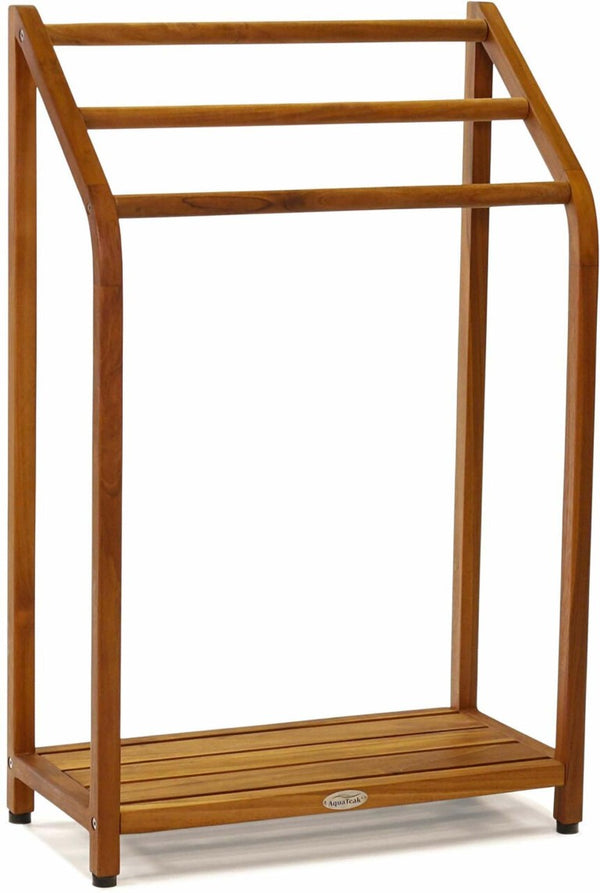 11 Inch Solid Wood Bathroom Organizer Set with Rustic Finish for Stylish Storage Solutions