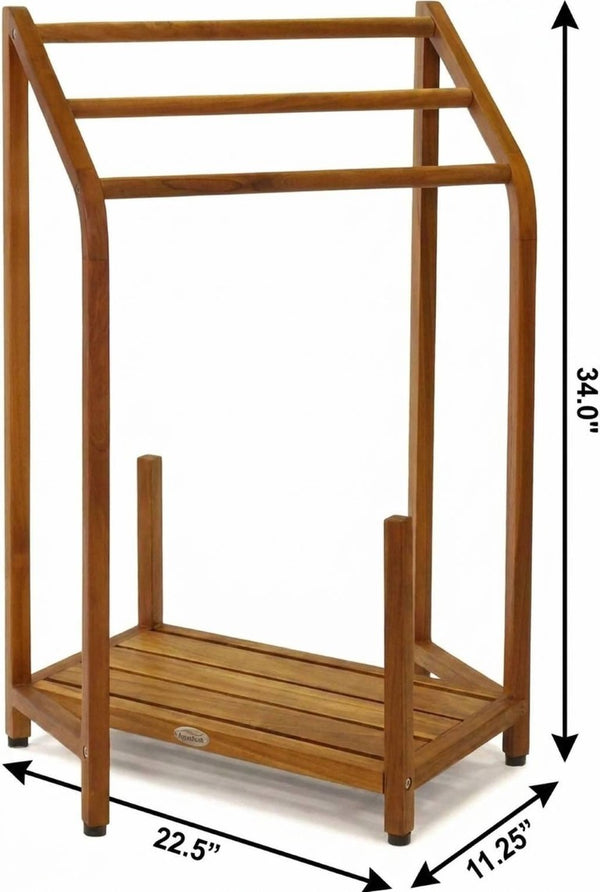 11 Inch Solid Wood Bathroom Organizer Set with Rustic Finish for Stylish Storage Solutions