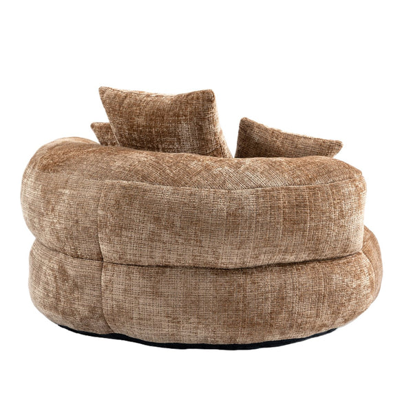 English Elm Lazy Sofa Oversized Ergonomic Bean Bag Lounger with High Wrap Back, Plush Chenille Foam Comfort for Living Room, Bedroom, Office Coffee W395P252063