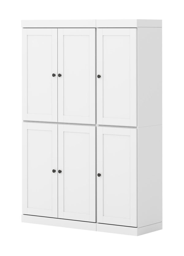72 Inch Solid White Wood Pantry Cabinet with Tall Closet Storage for Kitchen