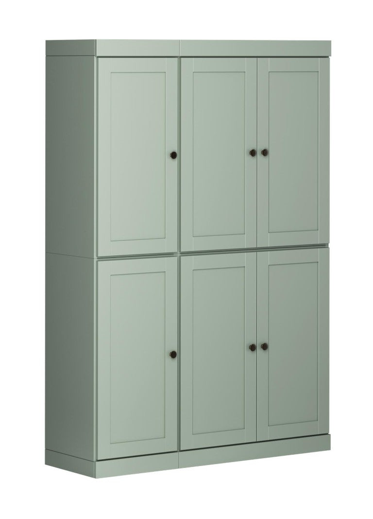 HomeRoots 72 Inch Solid Wood Pantry Cabinet Freestanding Kitchen or Hallway Storage Armoire 748738