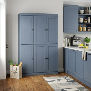 72 Inch Solid Wood Pantry Cabinet Tall Kitchen Storage Closet Armoire with Farmhouse Style