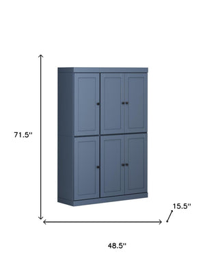 72 Inch Solid Wood Pantry Cabinet Tall Kitchen Storage Closet Armoire with Farmhouse Style