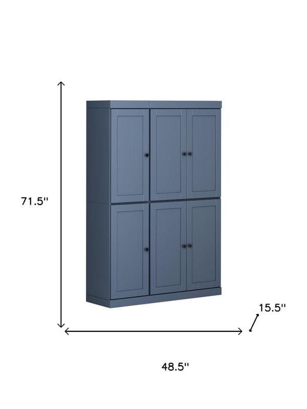 72 Inch Solid Wood Pantry Cabinet Tall Kitchen Storage Closet Armoire with Farmhouse Style
