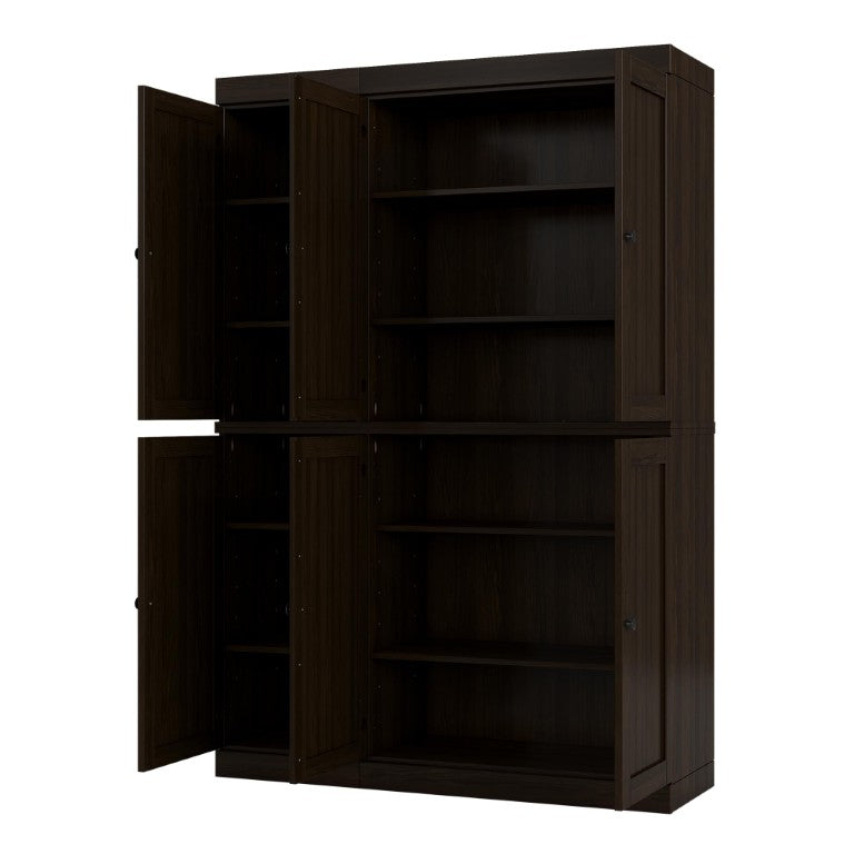 HomeRoots 72 Inch Espresso Solid Wood Pantry Cabinet Tall Freestanding Kitchen Storage Closet 748743
