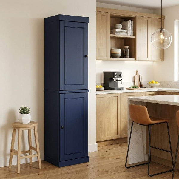 72 Inch Solid Wood Freestanding Pantry Cabinet for Kitchen or Hallway Organization