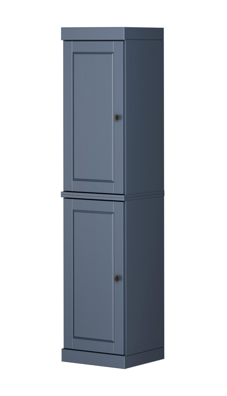 HomeRoots 72 Inch Solid Wood French Blue Freestanding Pantry Cabinet for Kitchen or Hallway 748755
