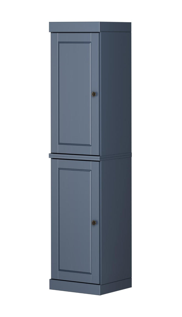 HomeRoots 72 Inch Solid Wood French Blue Freestanding Pantry Cabinet for Kitchen or Hallway 748755
