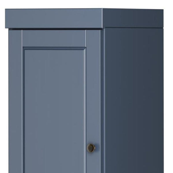 72 Inch Solid Wood French Blue Freestanding Pantry Cabinet for Kitchen or Hallway