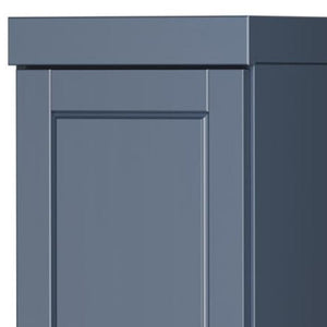 72 Inch Solid Wood French Blue Freestanding Pantry Cabinet for Kitchen or Hallway