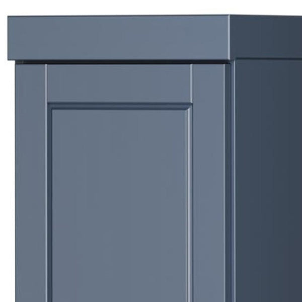 72 Inch Solid Wood French Blue Freestanding Pantry Cabinet for Kitchen or Hallway