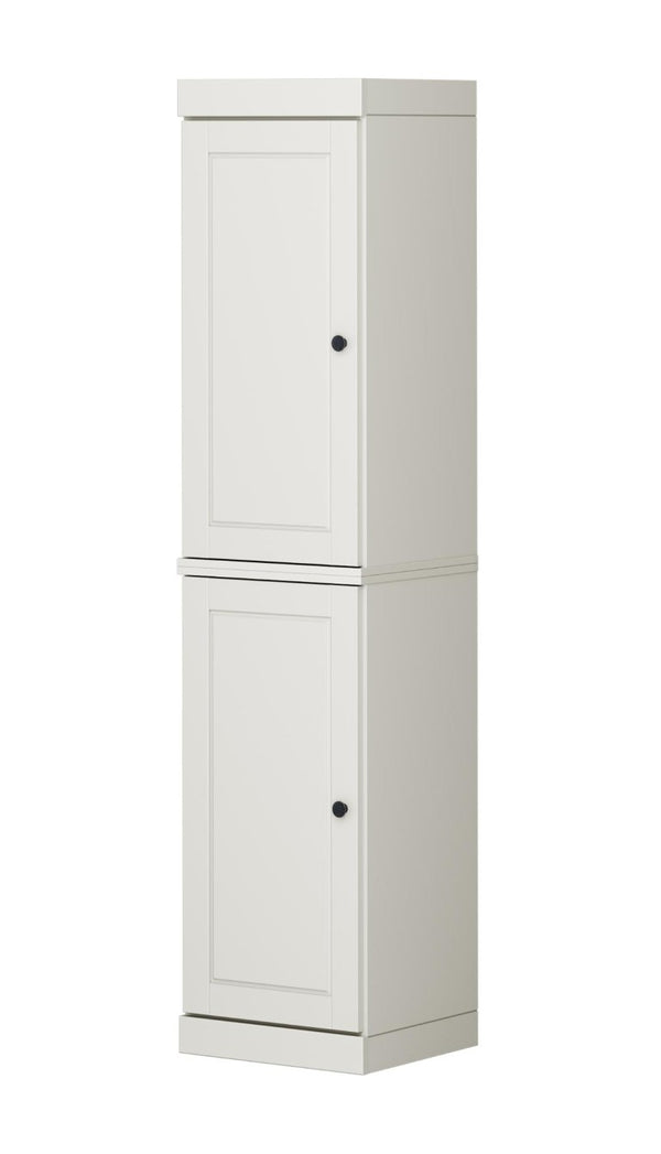 HomeRoots 72 Inch Solid Wood Freestanding Pantry Cabinet Off White Finish for Kitchen or Hallway 748756