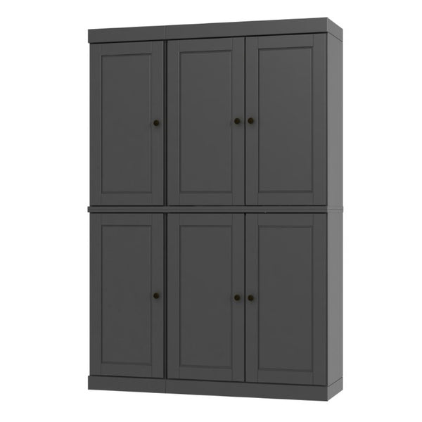 HomeRoots 72 Inch Solid Wood Tall Pantry Cabinet with Adjustable Shelving for Kitchen Storage 748760