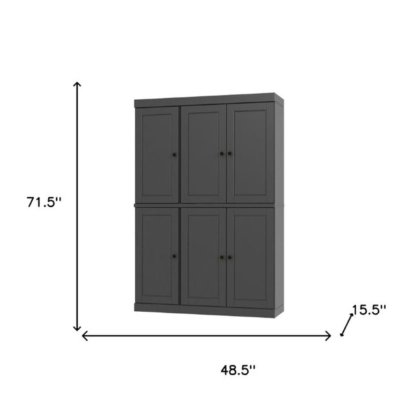 72 Inch Solid Wood Tall Pantry Cabinet with Adjustable Shelving for Kitchen Storage