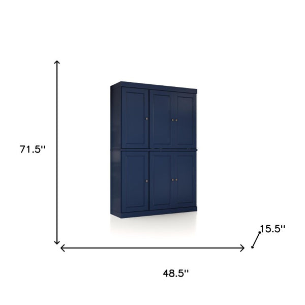72 Inch Solid Wood Pantry Cabinet Tall Freestanding Kitchen or Hallway Storage Armoire