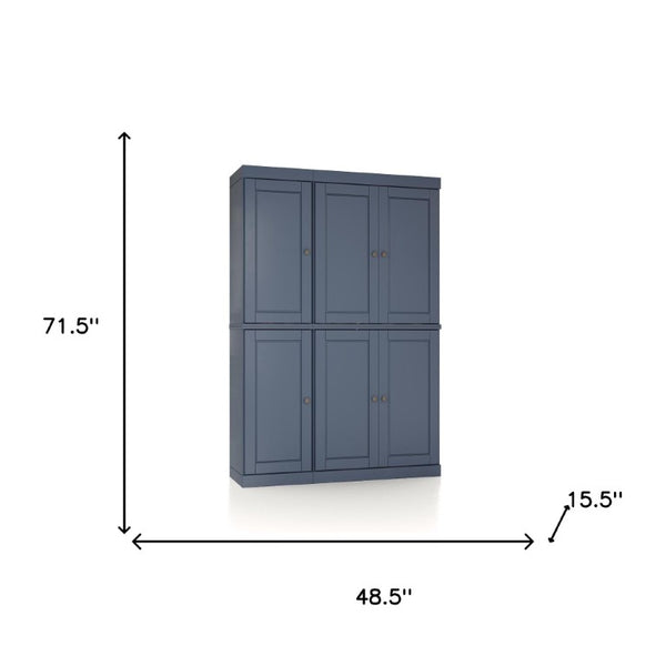 72 Inch Solid Wood Pantry Cabinet Tall Kitchen Storage Closet Armoire with Farmhouse Style