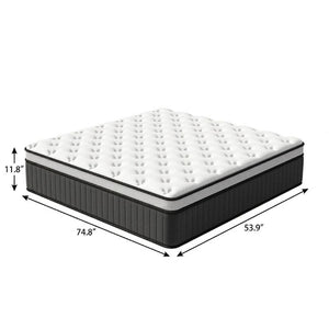 12 Inch Full Size Hybrid Mattress with Euro Top Memory Foam for Deep Restful Sleep