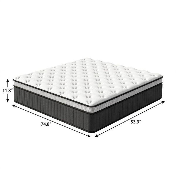 12 Inch Full Size Hybrid Mattress with Euro Top Memory Foam for Deep Restful Sleep
