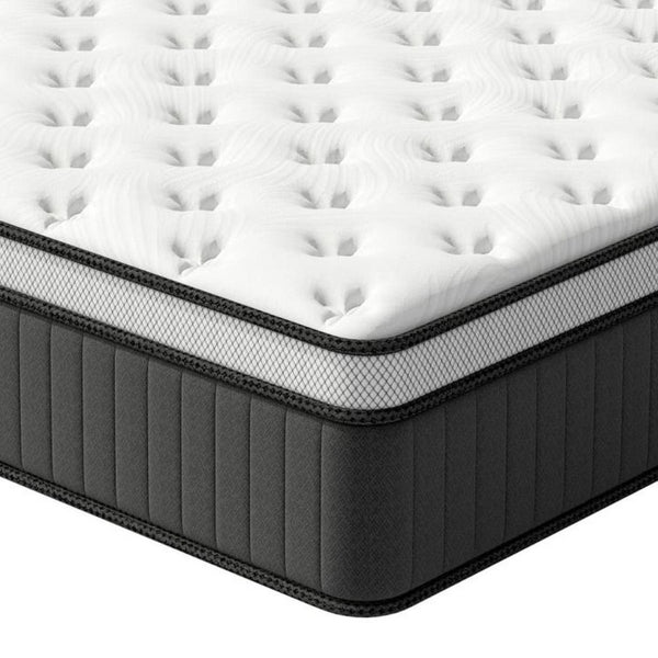 14 Inch King Hybrid Mattress with Euro Top Medium Feel and Memory Foam Comfort Layer