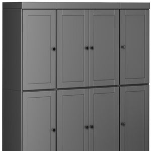 72 Inch Solid Wood Tall Pantry Cabinet with Eight Drawers for Kitchen Organization