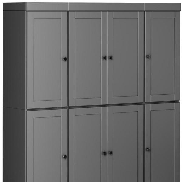 72 Inch Solid Wood Tall Pantry Cabinet with Eight Drawers for Kitchen Organization