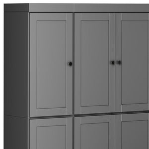 72 Inch Solid Wood Tall Pantry Cabinet with Eight Drawers for Kitchen Organization