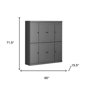 72 Inch Solid Wood Tall Pantry Cabinet with Eight Drawers for Kitchen Organization