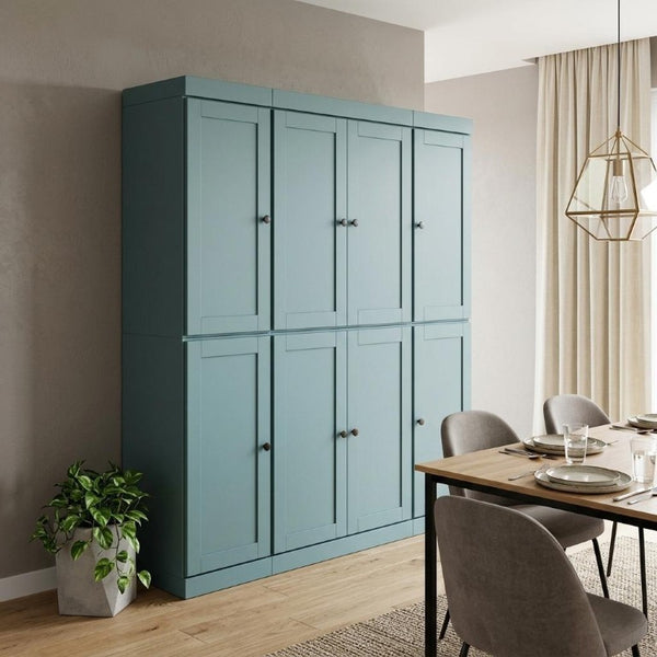 72 Inch Solid Wood Pantry Cabinet with Two Drawers for Kitchen or Hallway