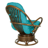 OSP Home Furnishings Kauai Rattan Swivel Rocker Chair Blue