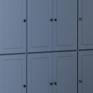 72 Inch Solid Wood Pantry Cabinet French Blue Finish Two Drawer Kitchen Storage Unit