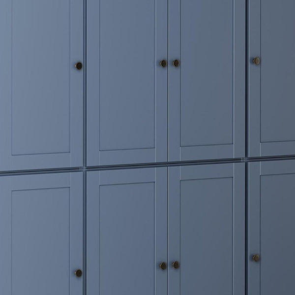72 Inch Solid Wood Pantry Cabinet French Blue Finish Two Drawer Kitchen Storage Unit