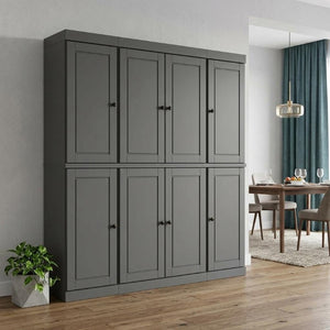 72 Inch Solid Wood Pantry Cabinet Tall Freestanding Kitchen Storage Armoire