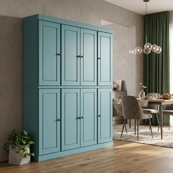 72 Inch Solid Wood Pantry Cabinet Tall Freestanding Kitchen or Hallway Storage Organizer Unit