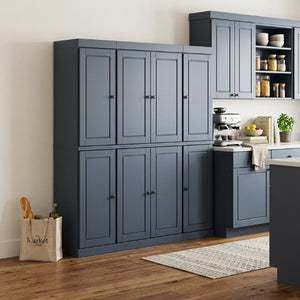 72 Inch Solid Wood Pantry Cabinet Tall Kitchen Storage Closet Armoire with Farmhouse Style