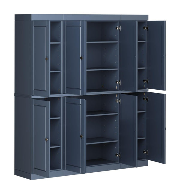 72 Inch Solid Wood Pantry Cabinet Tall Kitchen Storage Closet Armoire with Farmhouse Style
