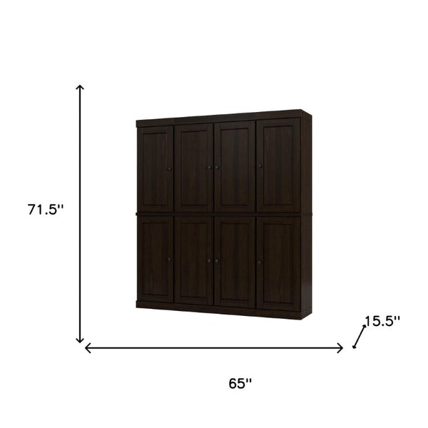 72 Inch Espresso Solid Wood Pantry Cabinet for Tall Kitchen or Hallway Storage