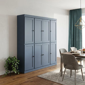 72 Inch Solid Wood Pantry Cabinet Tall Kitchen Storage Closet Armoire with Farmhouse Style
