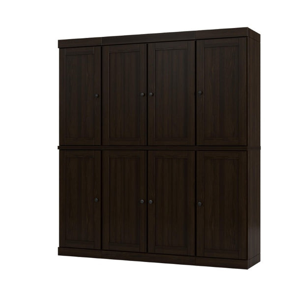 HomeRoots 72 Inch Solid Wood Pantry Cabinet Espresso Finish Tall Kitchen or Hallway Storage 748868