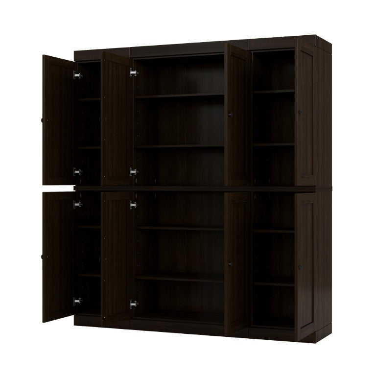 HomeRoots 72 Inch Solid Wood Pantry Cabinet Espresso Finish Tall Kitchen or Hallway Storage 748868