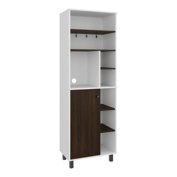 HomeRoots 24 Inch White Wood Paneled Sideboard Cabinet for Entryway Dining Room Storage 748870