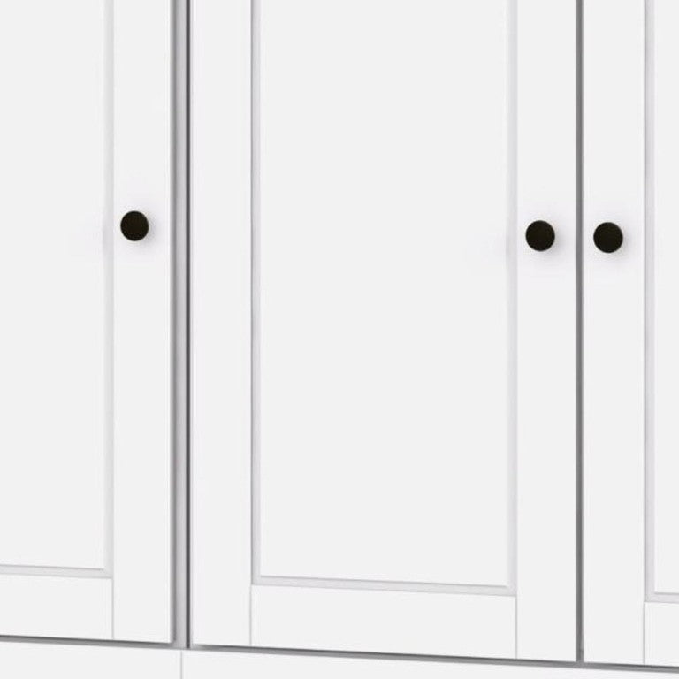 HomeRoots 72 Inch Solid White Wood Pantry Cabinet with Eight Drawers for Kitchen Storage 748900