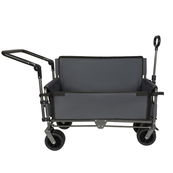 English Elm 3-in-1 Folding Wagon with Canopy Bench Seat 500lb All Terrain Heavy Duty Cart Gray W2932P354212