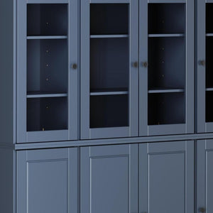 72 Inch Solid Wood Pantry Cabinet with Two Drawers French Blue Kitchen Storage